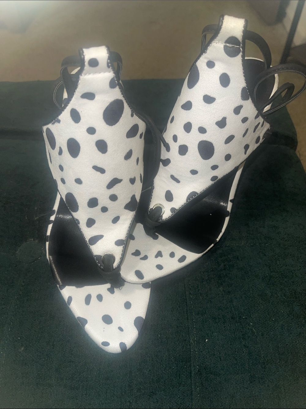 Dalmatian Print Black and White Women's Sandals